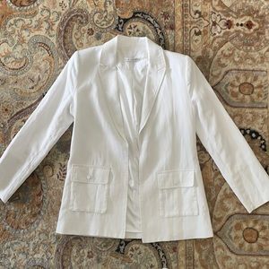 Alice and Olivia white linen blazer size S